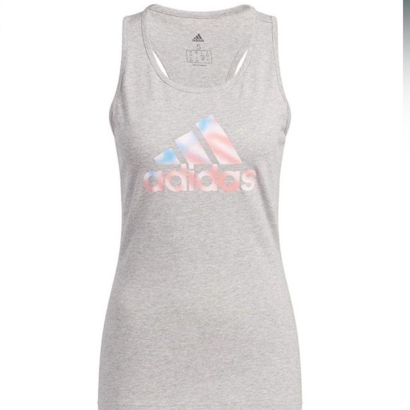 Adidas Womens Americana Graphic Tank Top, sleeveless shirt Gray - Picture 4 of 15